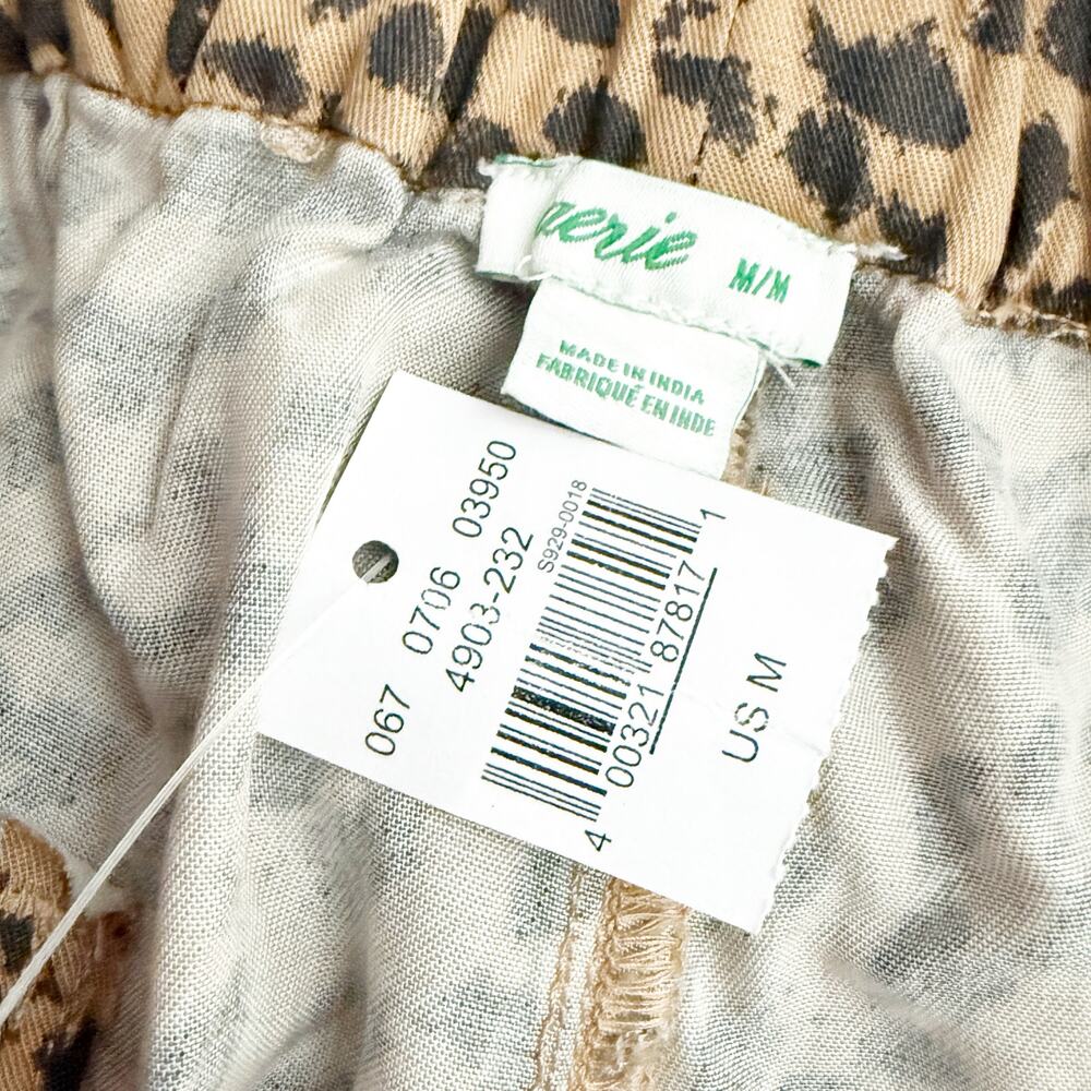 AERIE | Leopard Print Tan Black Paperbag Tie Belted Waist Shorts | Size Medium - Picture 5 of 7